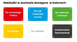 Deska do krojenia HACCP Profboard Pro Serie 270 28x28cm z nakładkami w 6 kolorach