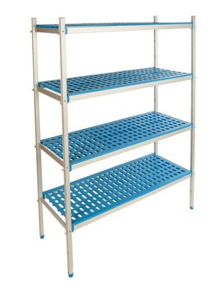 Regał magazynowy 4 półki 320x50x175cm, modułowy, aluminiowy - ALUSHELF