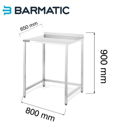 Stół barowy konstrukcyjny Barmatic Oxygen 817612 - 800 × 650 × 900 mm, stal nierdzewna
