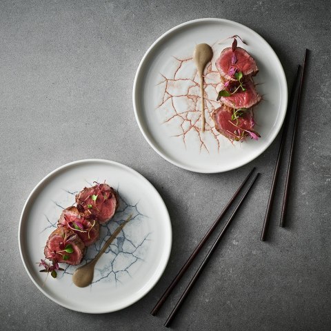 Talerz z wysokim rantem Studio Prints Kintsugi Pearl Grey, 260mm Churchill