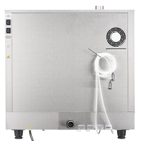 Tył pieca Stalgast SmartCook 7x GN 2/1 – przyłącza elektryczne 400 V, wody i odpływu