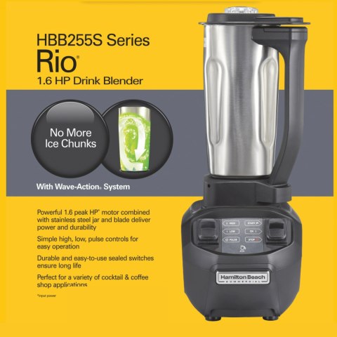 Blender barmański HBB255S-CE Rio® - Hamilton Beach Commercial Blender barmański HBB255S-CE Rio® - Hamilton Beach Commercial
