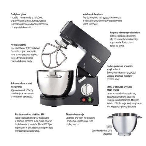 Profesjonalny mikser planetarny Hamilton Beach Commercial CPM800 – 8L